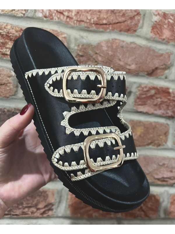Stitch Sandals - Black