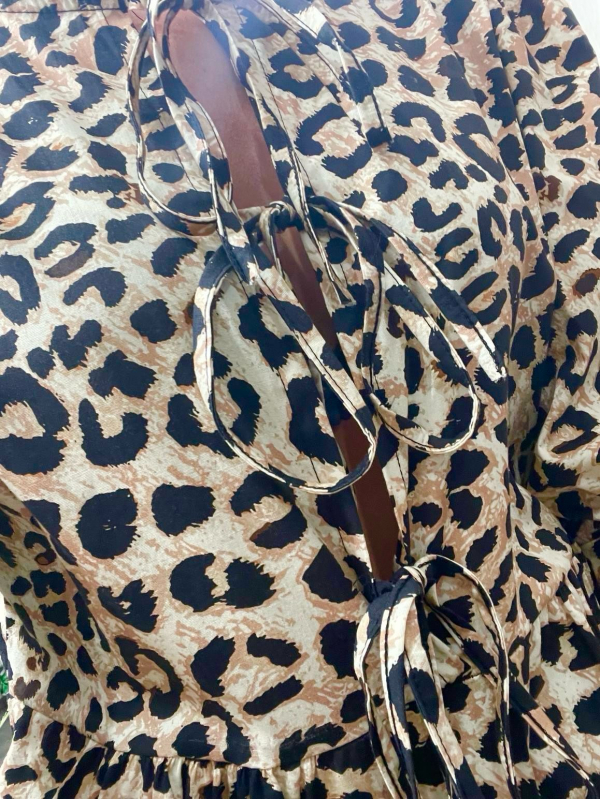 Leopard tie front jacket 